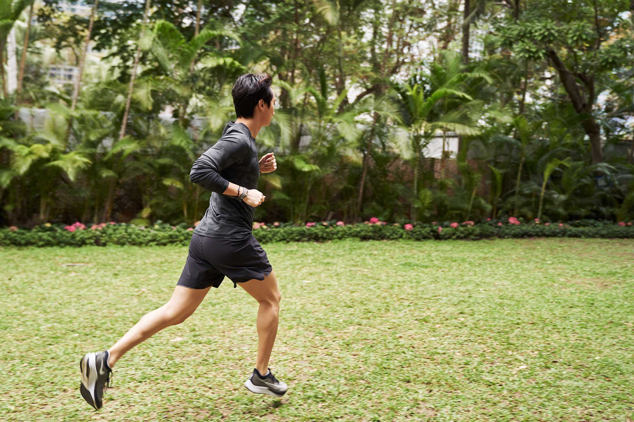 Cô Thành founder Brian Woo exercises in lululemon from Pacific Place