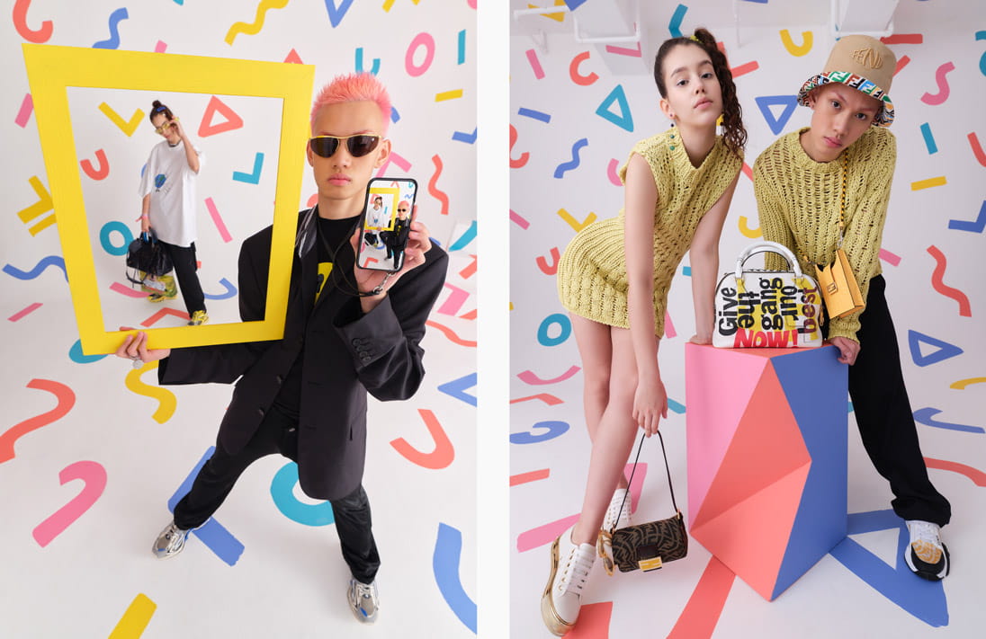 Models pose in Balenciaga, Bottega Veneta, Salvatore Ferragamo, Fendi and Loewe for Pacific Place Hong Kong