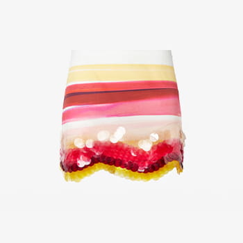 Fendi White Poplin Skirt with Sequins