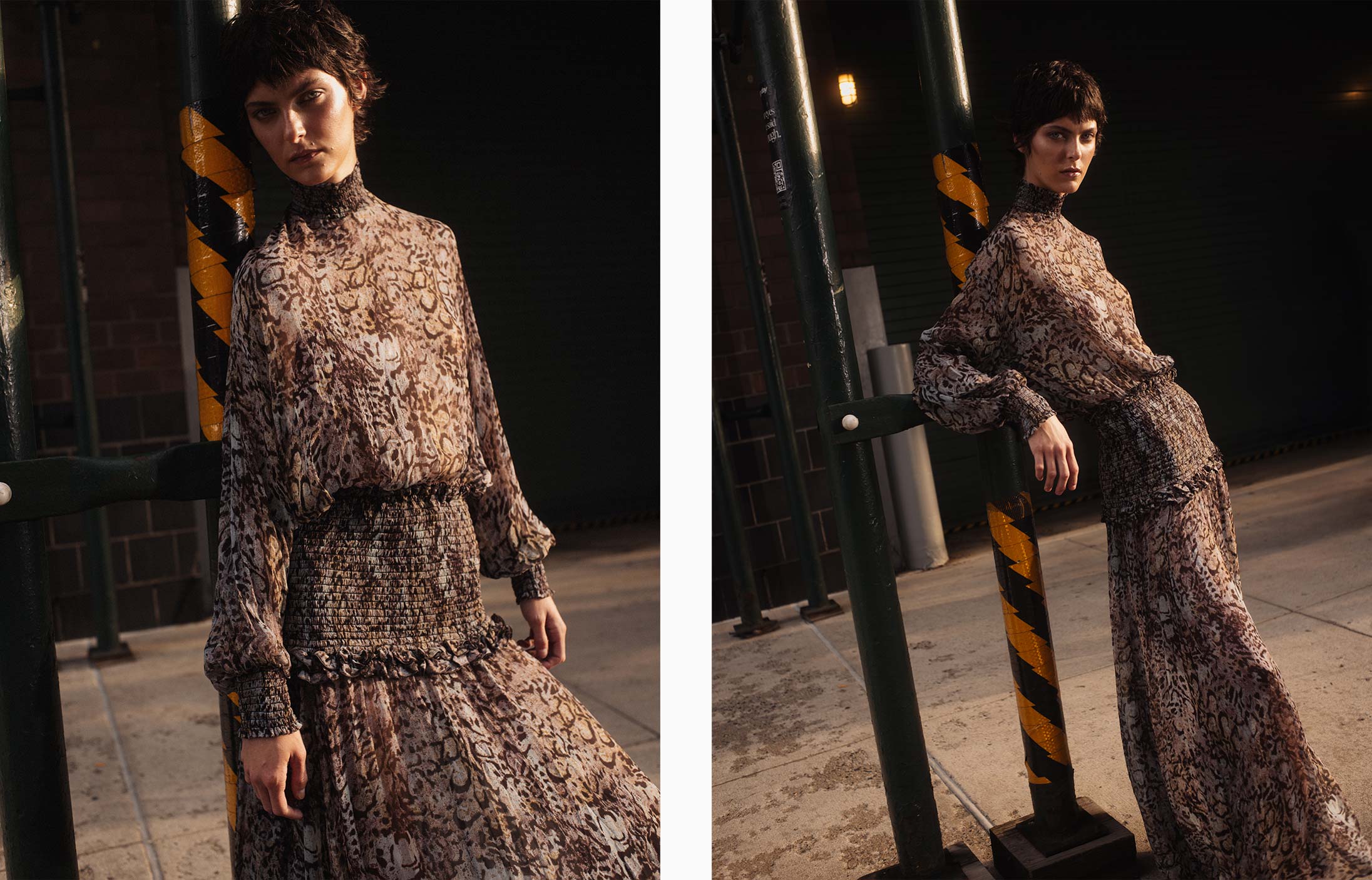 A model poses in Brooklyn wearing MAX&Co.