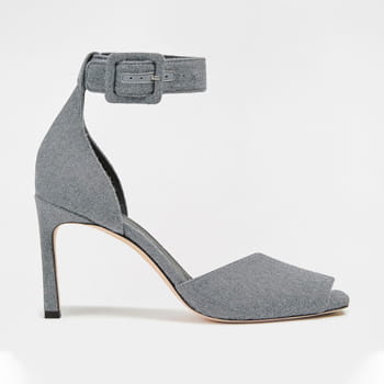 Sportmax Peep-toe Ankle Strap Sandals in Medium Grey
