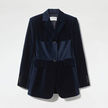 Sportmax Velvet & Corduroy Tailored Jacket in Midnightblue