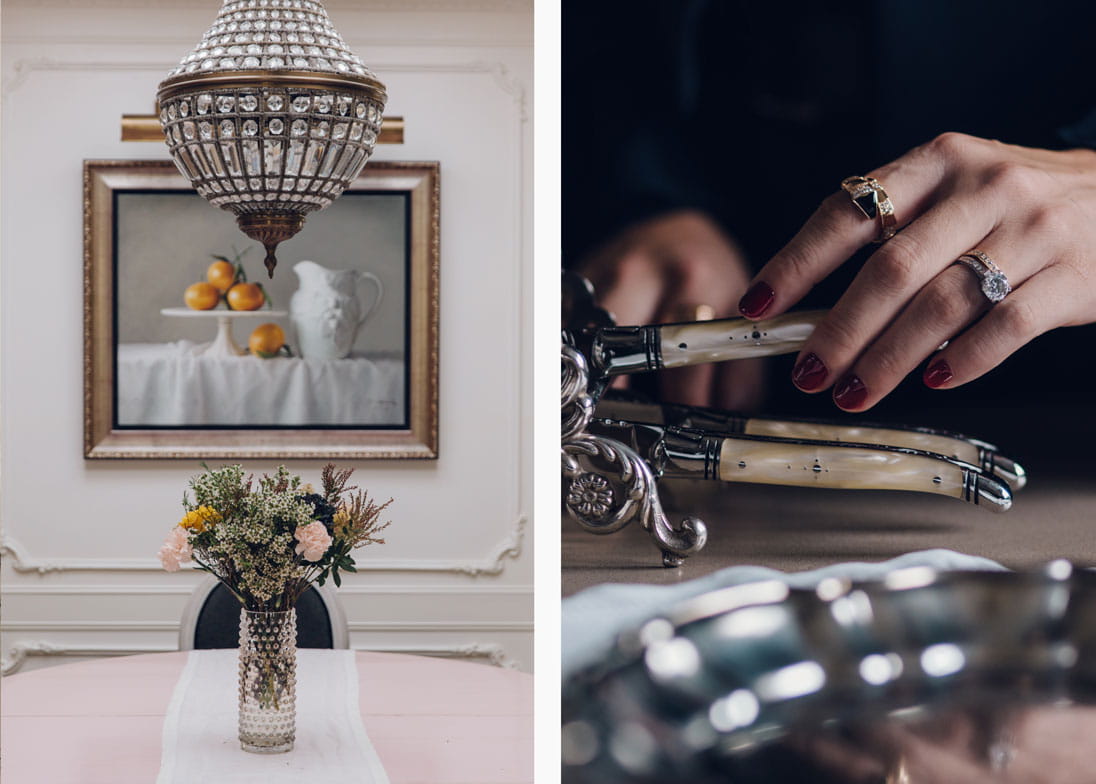 Maison Es chef Esther Sham's elegant dining room and festive cutlery 