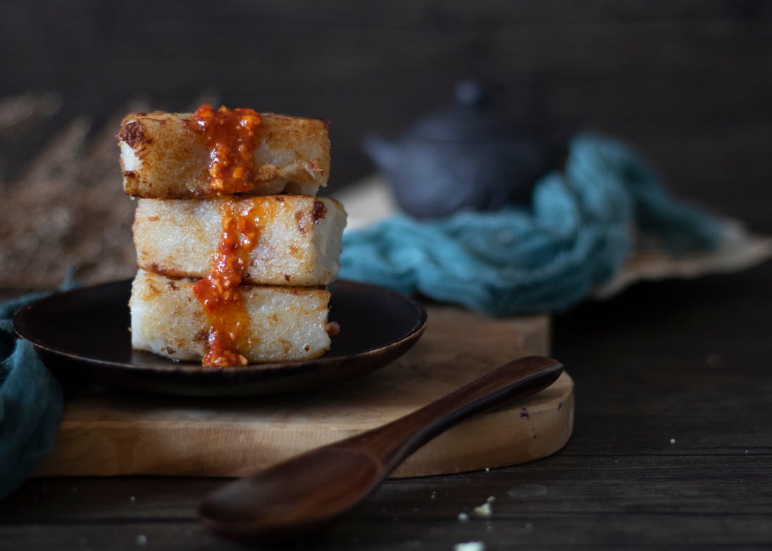 Traditional Chinese New Year turnip cake
