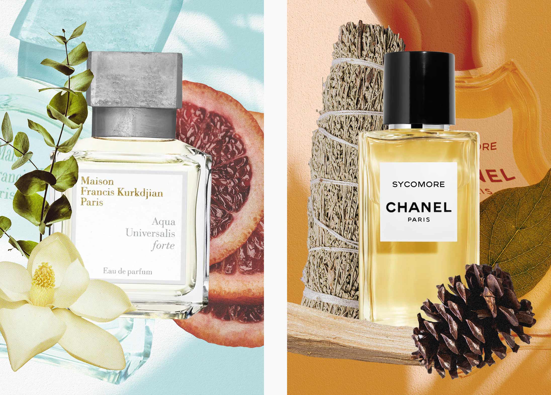 A collage of fragrances available at Pacific Place