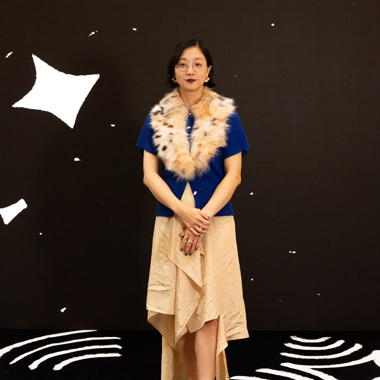 Artist Christine Sun Kim at her Pacific Place installation