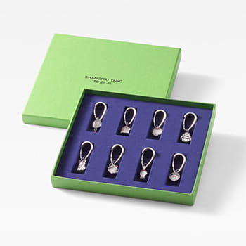 Shanghai Tang Metal Wine Glass Charm Set of 8