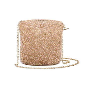 Anteprima Secchio Stiloso Wirebag in Oro Cipria 