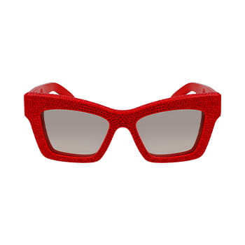 Ferragamo Swarovski Crystal Sunglasses in Red