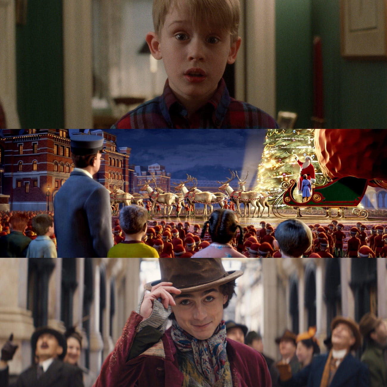 A collage of classic Christmas movies
