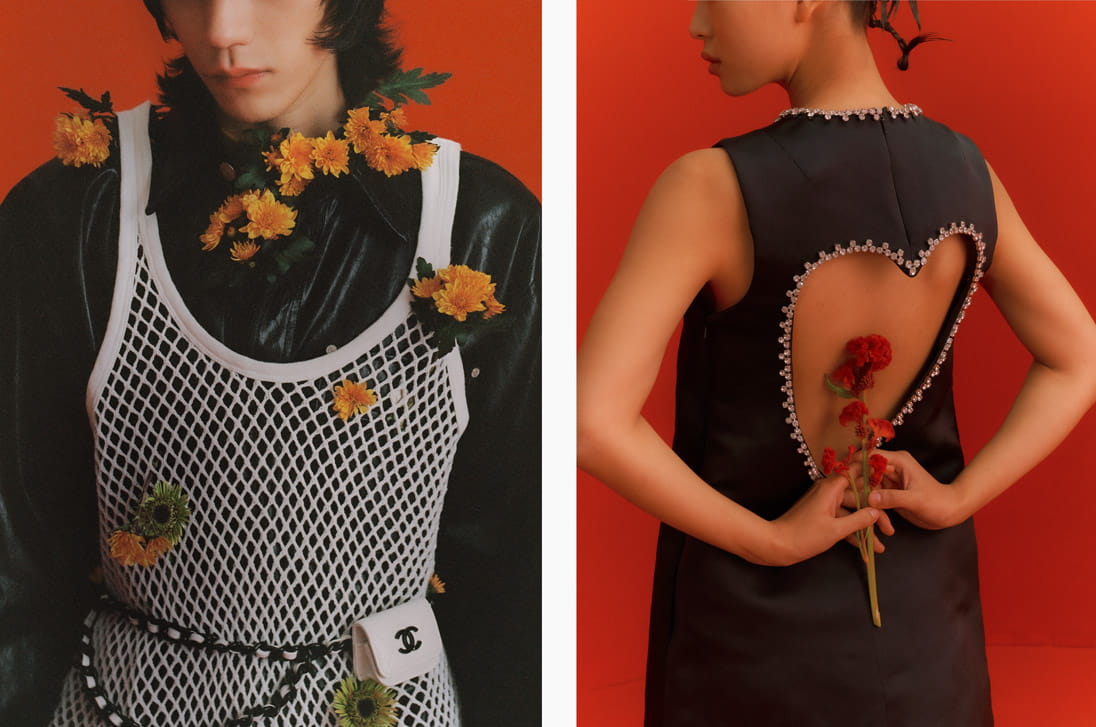Models pose in Andersson Bell, Chanel, Marc Jacobs and AREA