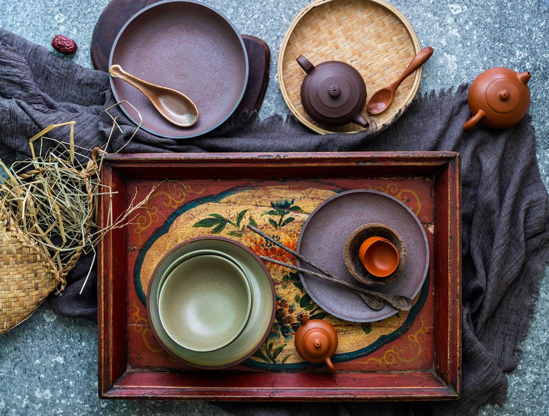 Chinese New Year table styling showing how to repurpose old objects