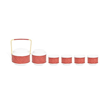 SHANG XIA Satisfaction Bamboo Tea Set in Red available at Lane Crawford Home