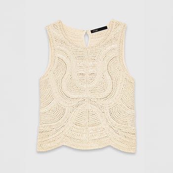 Maje Sleeveless Crochet-Knit Top