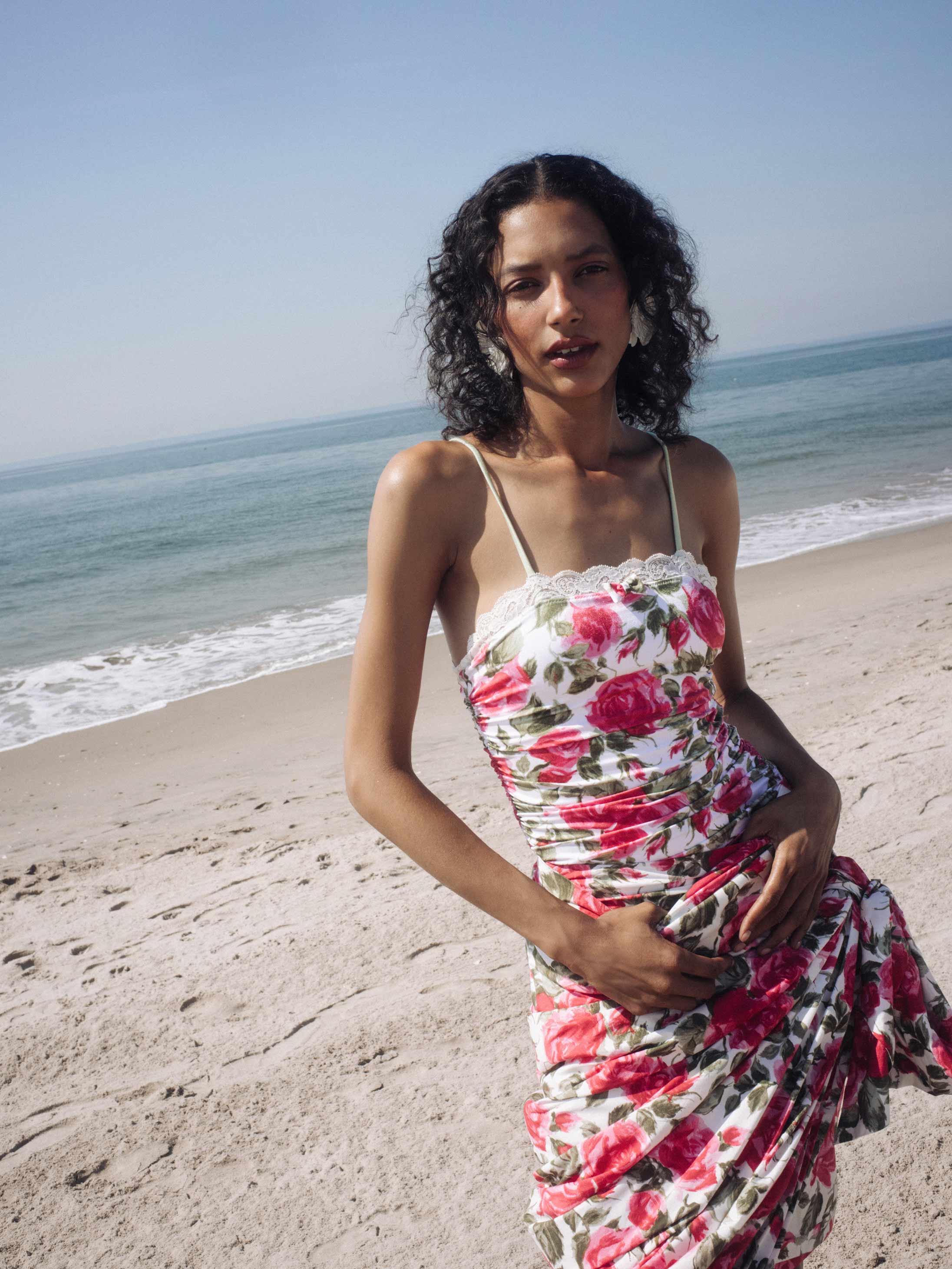 A model poses at COney Island wearing Chloé