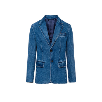 Prada Single-Breasted Denim Blazer