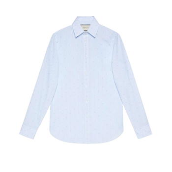Gucci G Square Stripe Fil Coupé Cotton Shirt