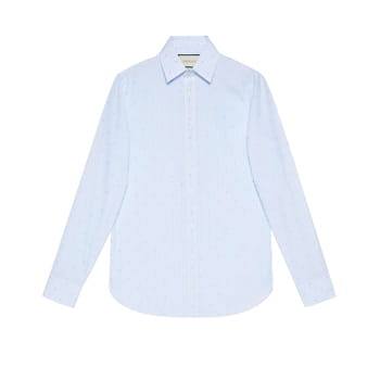 Gucci G Square Stripe Fil Coupé Cotton Shirt