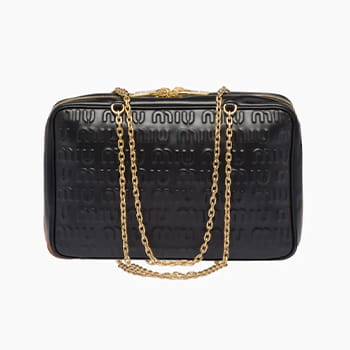 Miu Miu Logo-Embossed Leather Top-Handle Bag 