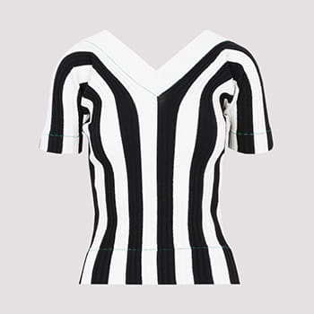 Bottega Veneta Women’s Top In Black / Chalk