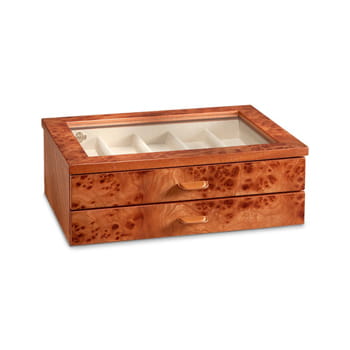 Agresti Elm Briar Wood Two-Drawer Watch Box available at Lane Crawford Home