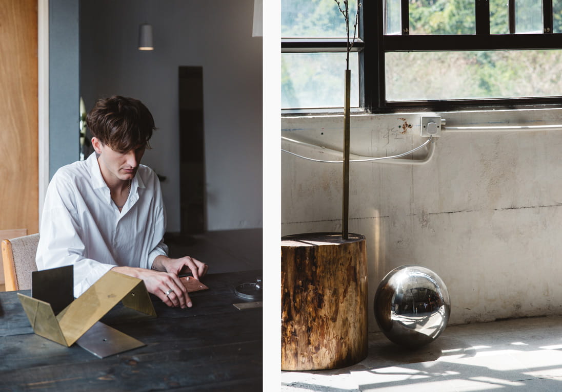 Daniel Kamp working with wood at creative studio Batten & Kamp