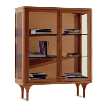 Channels Gillespie Square Glass Cabinet in Walnut available at Lane Crawford Home