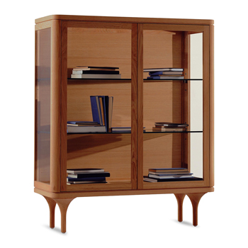 Channels Gillespie Square Glass Cabinet in Walnut available at Lane Crawford Home