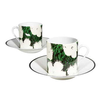 Ligne Blanche Andy Warhol ‘Flowers — White’ Porcelain Espresso Cup Set available at Lane Crawford Home