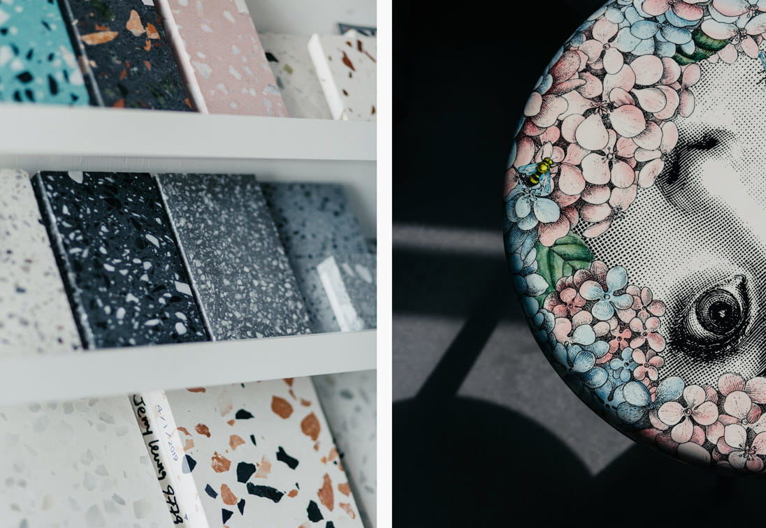 Samples in designer Stanley KC's Hong Kong office