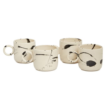 Chris Earl Circle Mug Set in Black Splatter available at Lane Crawford Home