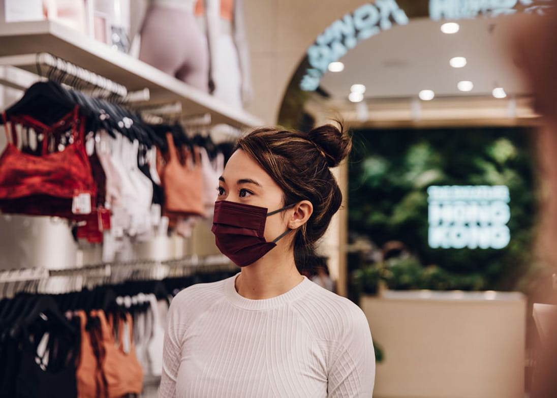 Anthea Look of lululemon Hong Kong on a store visit at Pacific Place