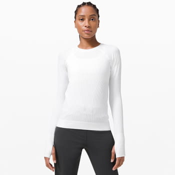 lululemon Rest Less Pullover in Aerial Current White