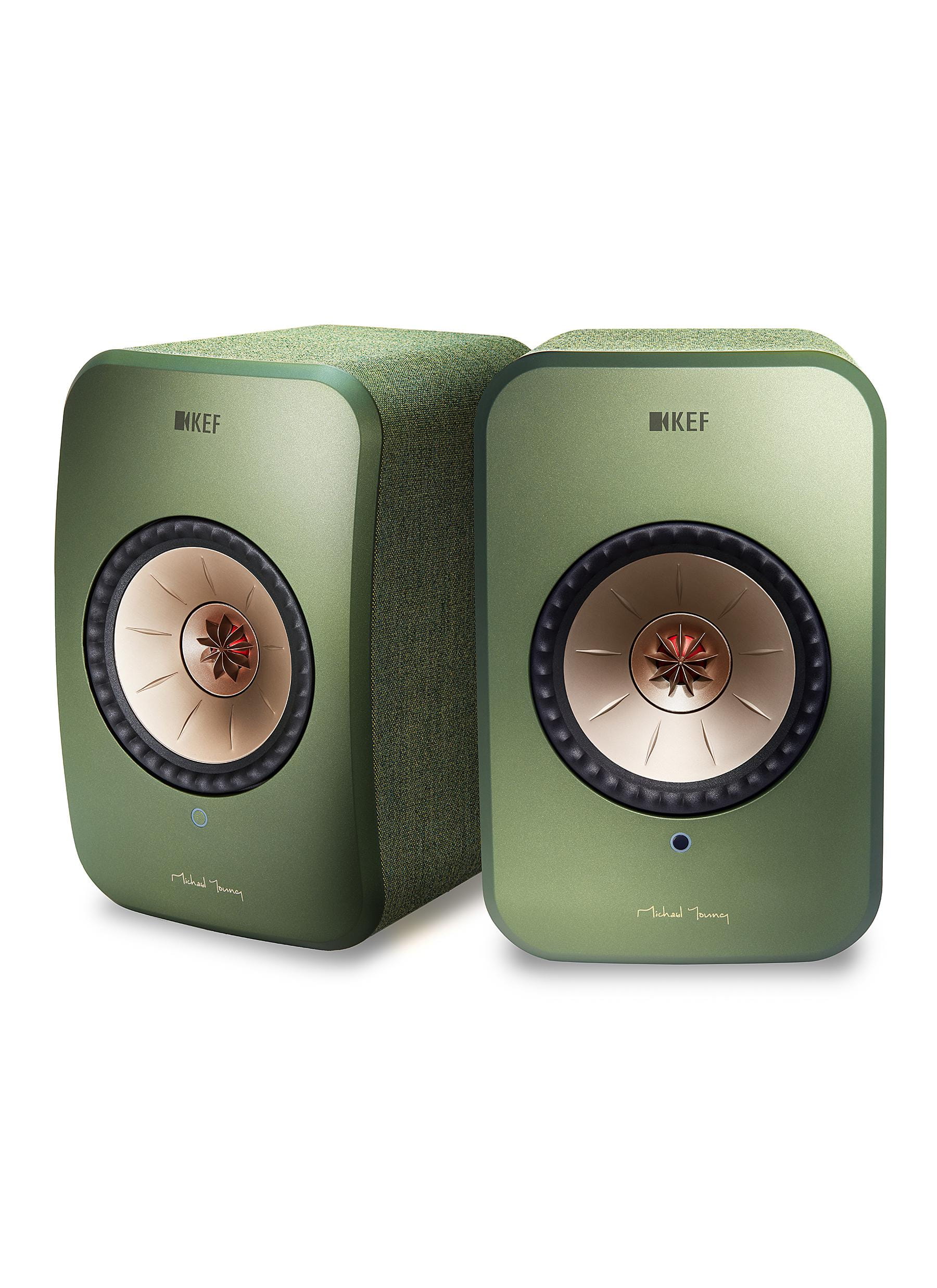 KEF LSX Wireless Music System in Olive available at Lane Crawford Home