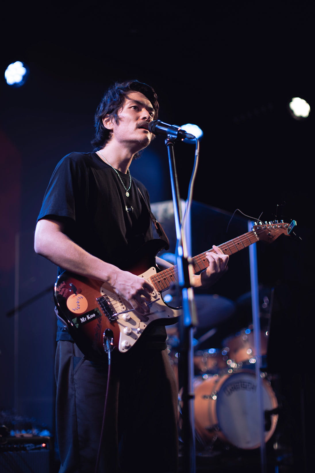 Ollie Rodgers plays in his band Mr Koo
