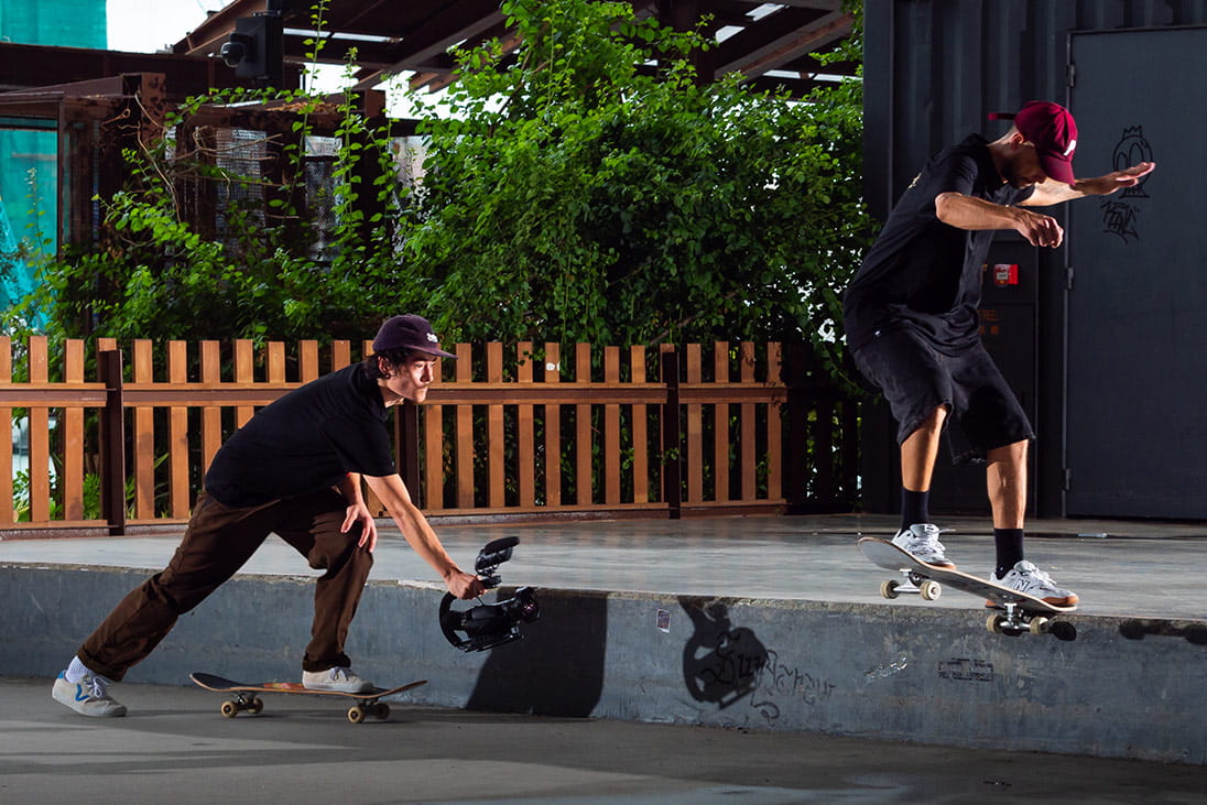 Ollie Rodgers skates at Kwun Tong Promenade