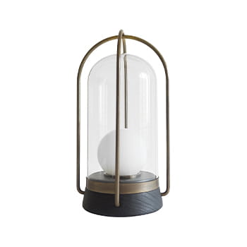 Noah & Grey Lily Blackened Brass and Ebonised Walnut Wireless Lantern available at Lane Crawford Home