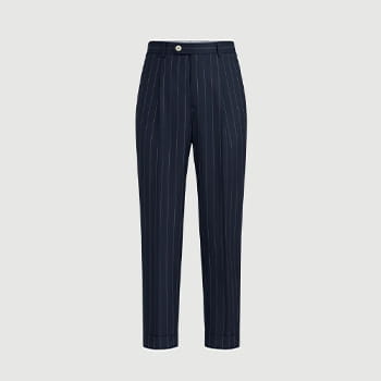 Brunello Cucinelli Wide Chalk Stripe Batavia Trousers with Pleat