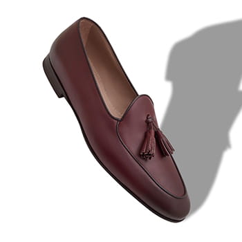 Manolo Blahnik Lennox Burgundy Calf Leather Loafers