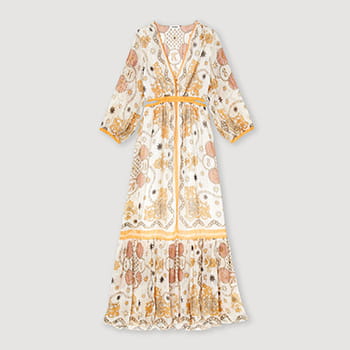 Sandro Long Floral Dress