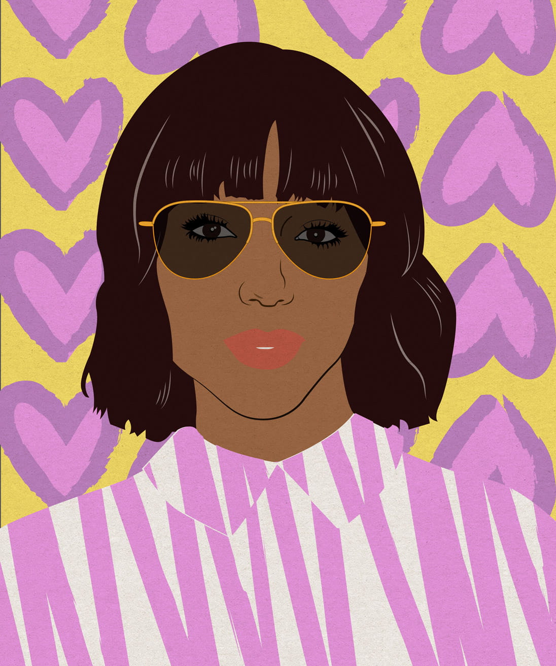 Heart-shaped face? Opt for wider-on-top frames and a bob that hits right below the jawline