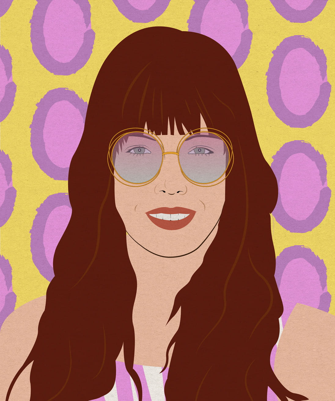 An oval face in cartoon style