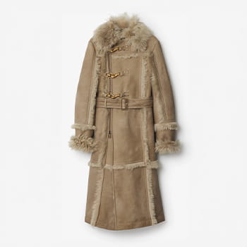 Burberry Shearling Coat in Field 