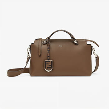 Fendi By The Way Medium Brown Leather Boston Bag
