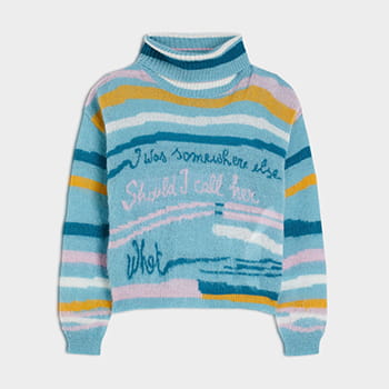 iBlues Patterned Sweater in Sky Blue