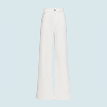 Miu Miu High-Waisted Relaxed-Fit Jeans in White for Women