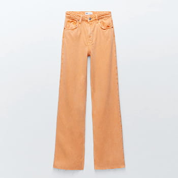 Zara Wide-Leg Jeans in Orange for Women