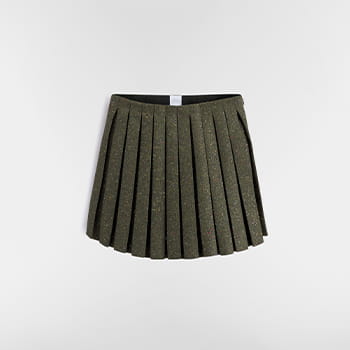 DIOR Pleated Miniskirt in Tweed Embroidered with Multicolour Sequins
