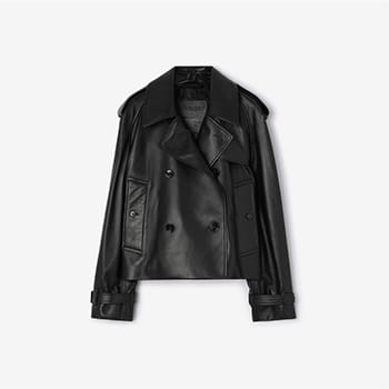 Burberry Cropped Leaather Mayfair Trench Jacket