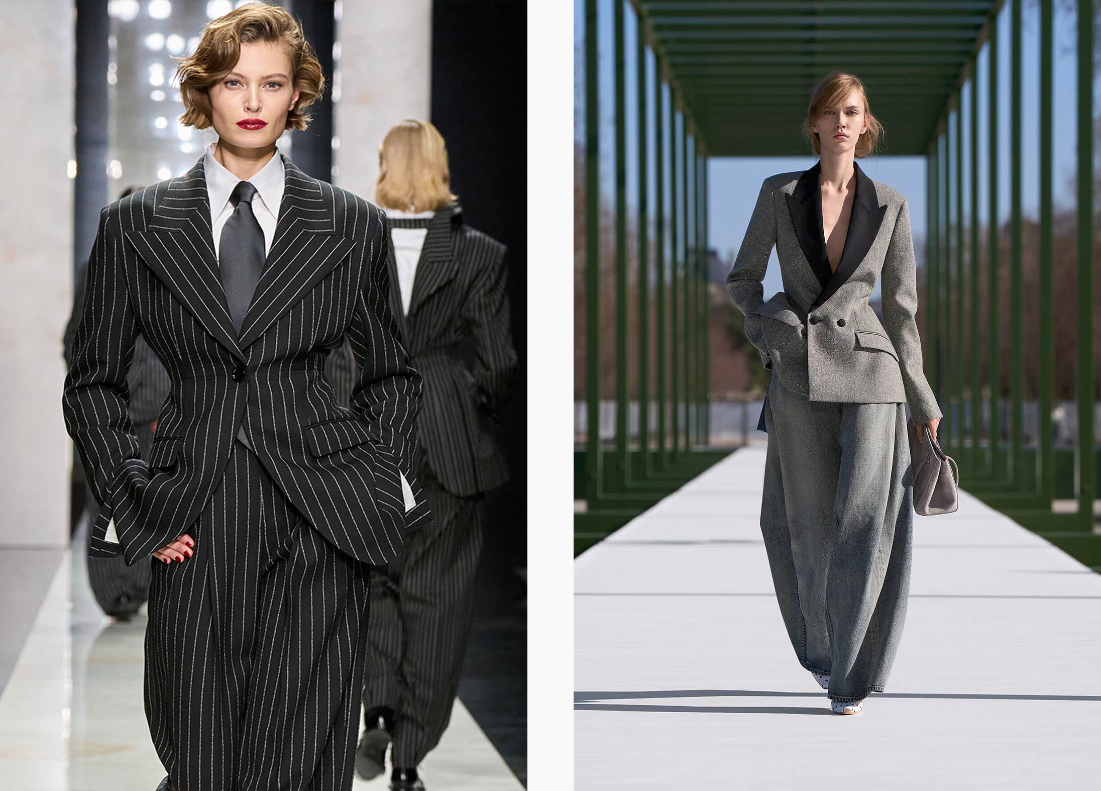 Runway models show tailored looks for autumn winter 2026 by Dolce & Gabbana and DIOR